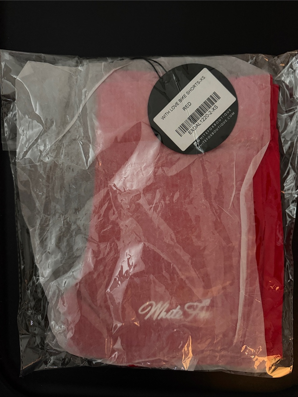 Whitefox Boutique Red "With Love" Bike Shorts (Packaged)
